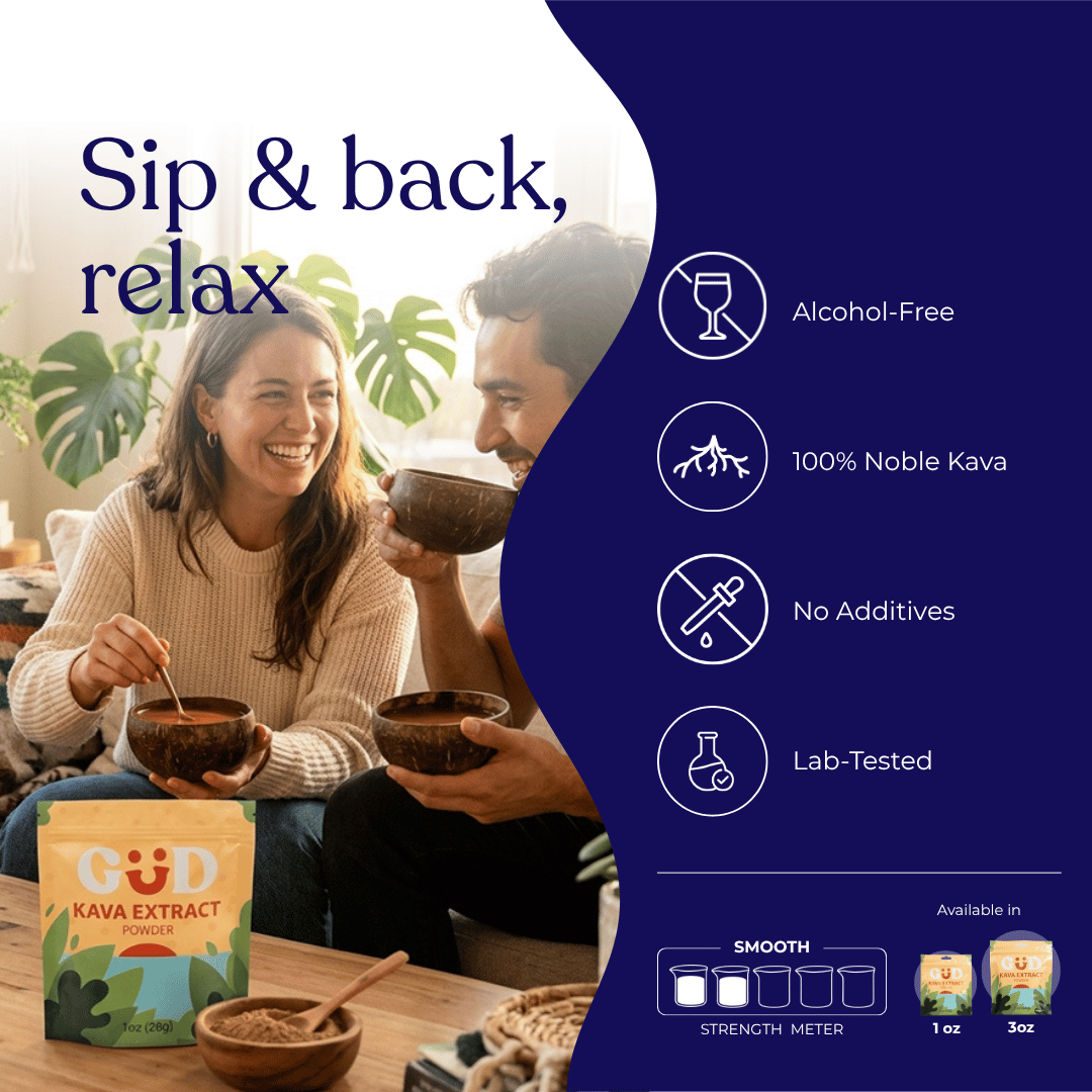 GUD Tonics Raw Kava Extract Powder - additive-free kava root extract
